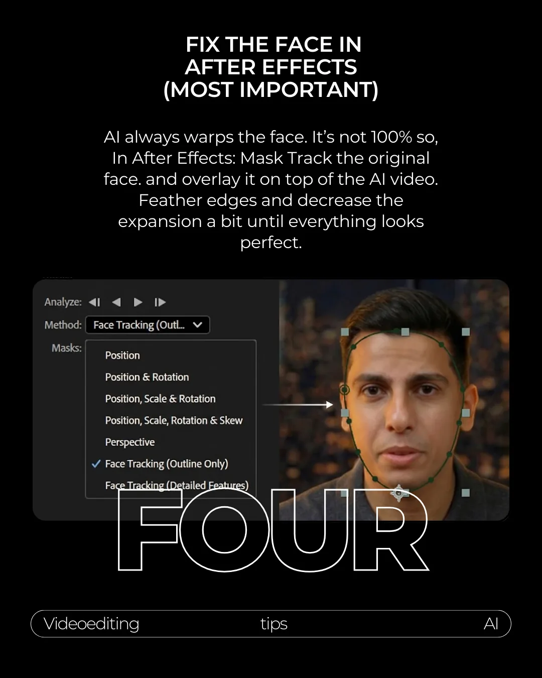 After Effects face tracking used to restore facial detail