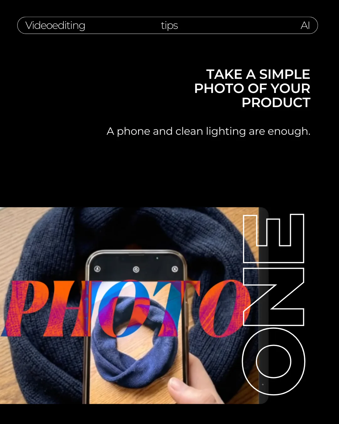 Simple phone photo of a scarf product