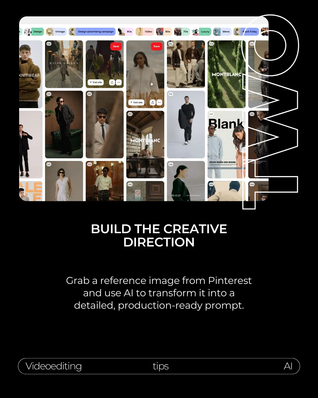 Generated scene grid for a product campaign